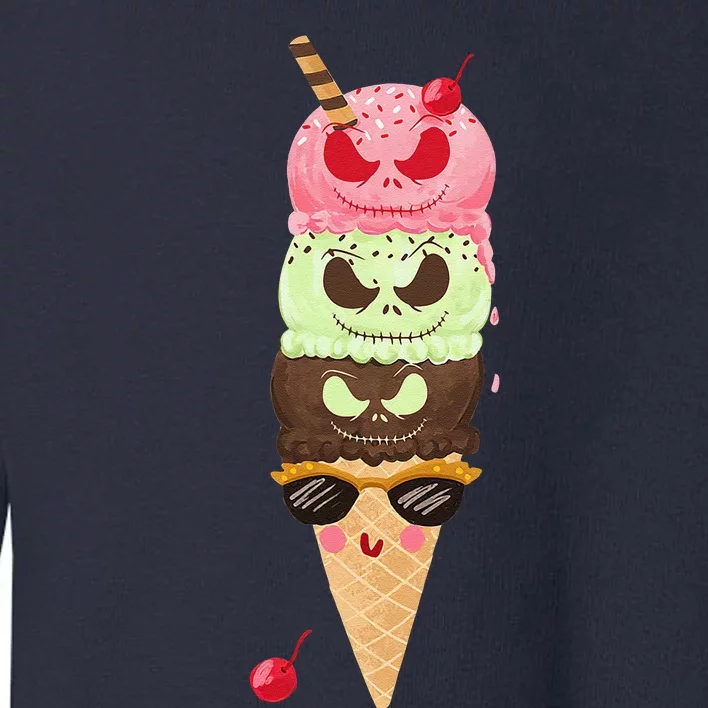 Halloween Creepy Face For Ice Cream Lovers Toddler Sweatshirt