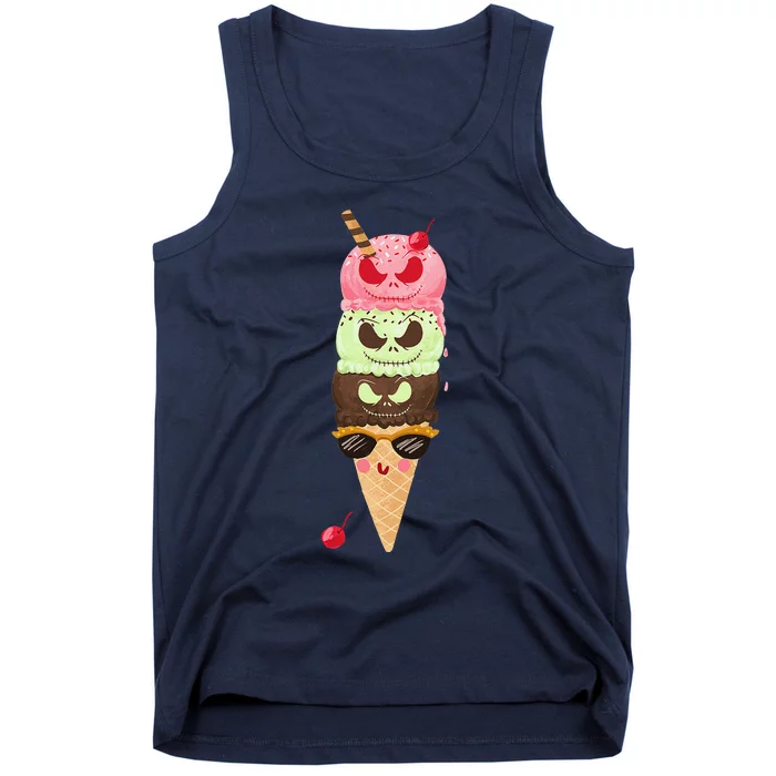 Halloween Creepy Face For Ice Cream Lovers Tank Top