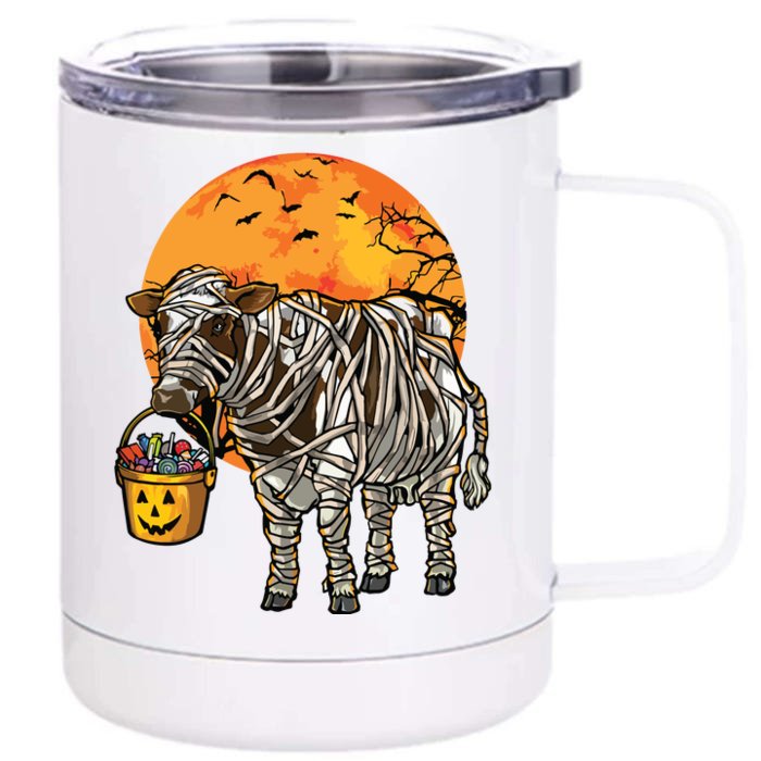 Halloween Cow Farmer Front & Back 12oz Stainless Steel Tumbler Cup