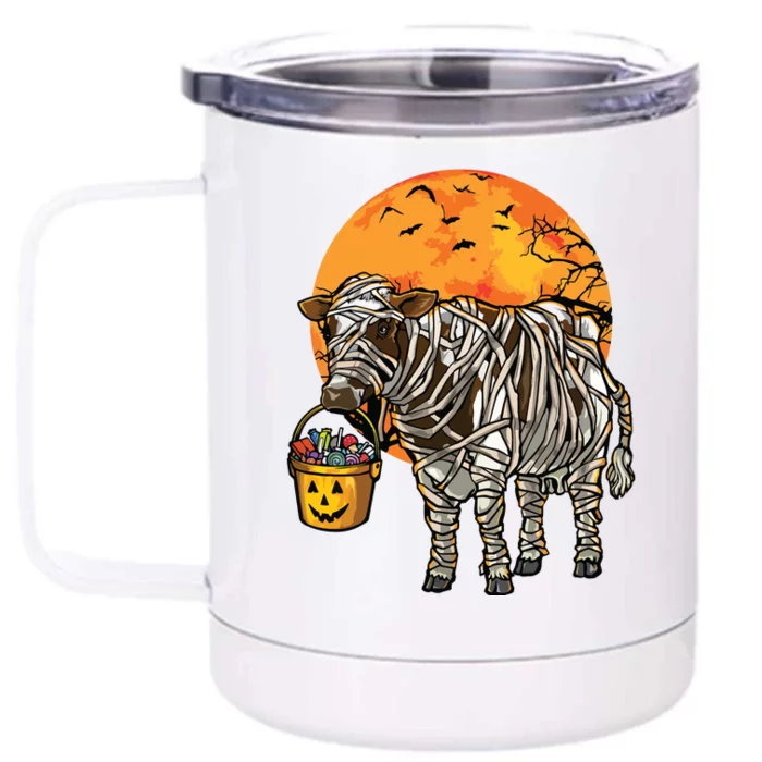 Halloween Cow Farmer Front & Back 12oz Stainless Steel Tumbler Cup