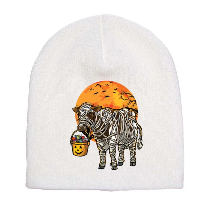 Halloween Cow Farmer Short Acrylic Beanie