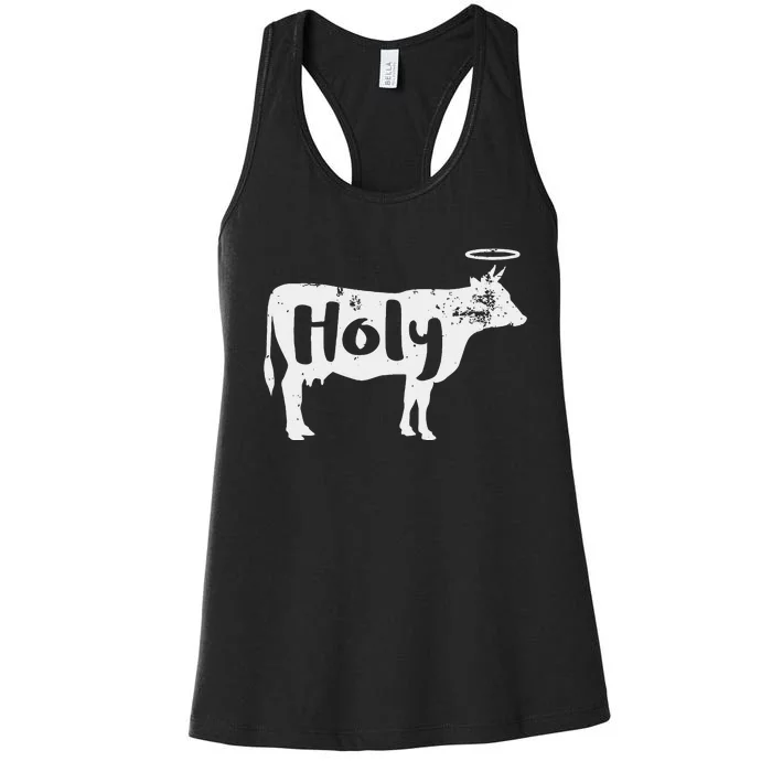 Holy Cow Funny Dairy Farmer Midwest Pride Women's Racerback Tank