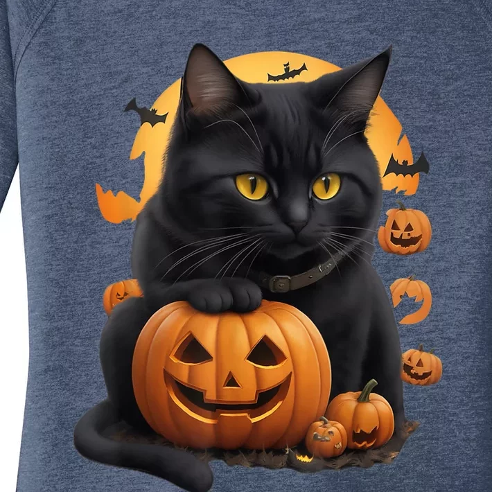 Halloween Cats Funny Cat Halloween Women's Perfect Tri Tunic Long Sleeve Shirt