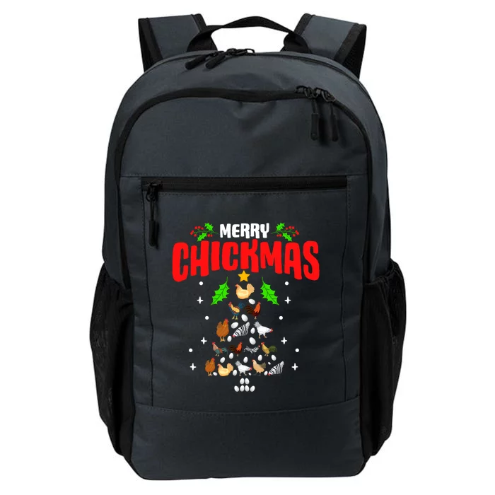 Hen Chick Farmer Merry Chickmas Christmas Chicken Tree Funny Gift Daily Commute Backpack