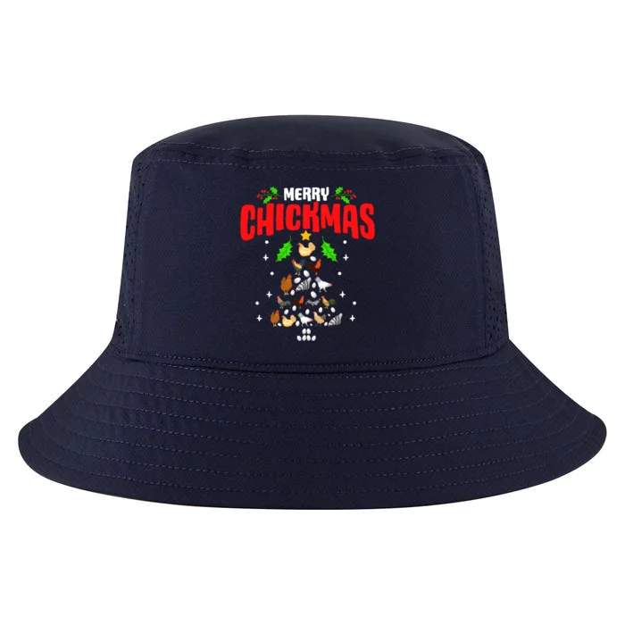 Hen Chick Farmer Merry Chickmas Christmas Chicken Tree Funny Gift Cool Comfort Performance Bucket Hat