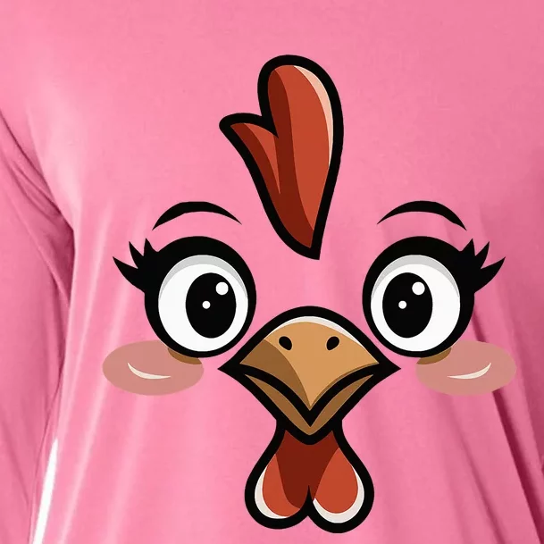 Halloween Chicken Face Costume Cooling Performance Long Sleeve Crew