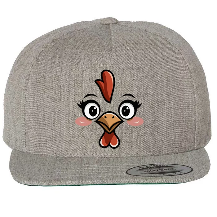 Halloween Chicken Face Costume Wool Snapback Cap