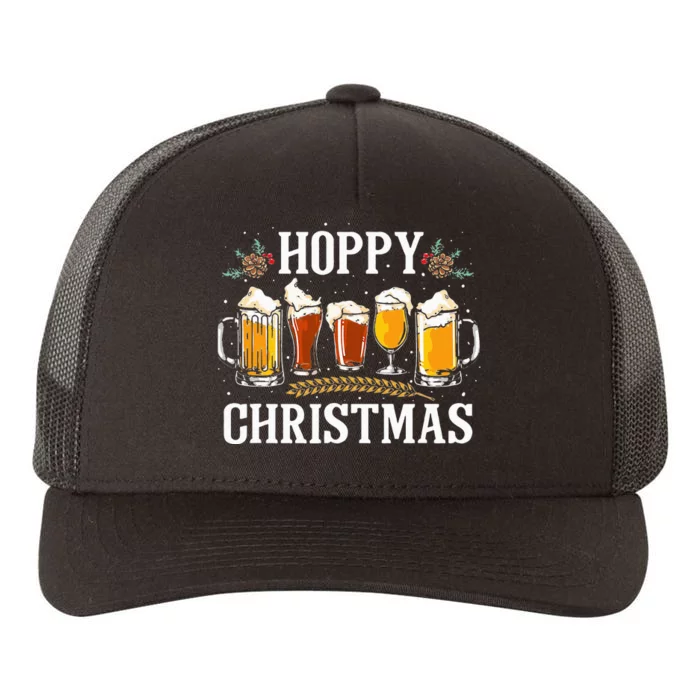 Hoppy Christmas Funny Merry Christmas Beer Lover Yupoong Adult 5-Panel Trucker Hat