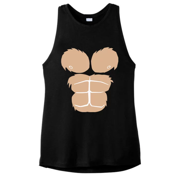 Halloween Costume Funny Monkey Gorilla Chest Suit Halloween Ladies Tri-Blend Wicking Tank