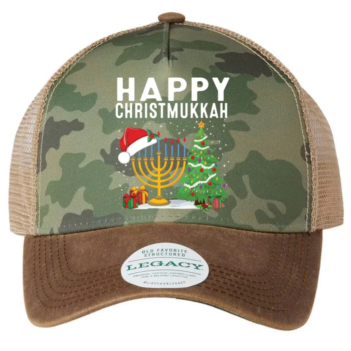 Happy Chrismukkah Funny Hanukkah Christmas Jewish Chanukah Legacy Tie Dye Trucker Hat