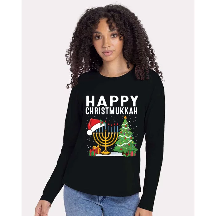 Happy Chrismukkah Funny Hanukkah Christmas Jewish Chanukah Womens Cotton Relaxed Long Sleeve T-Shirt