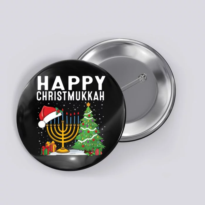 Happy Chrismukkah Funny Hanukkah Christmas Jewish Chanukah Button