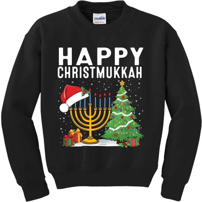 Happy Chrismukkah Funny Hanukkah Christmas Jewish Chanukah Kids Sweatshirt