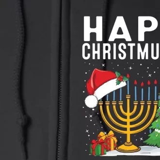 Happy Chrismukkah Funny Hanukkah Christmas Jewish Chanukah Full Zip Hoodie