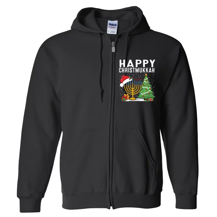 Happy Chrismukkah Funny Hanukkah Christmas Jewish Chanukah Full Zip Hoodie