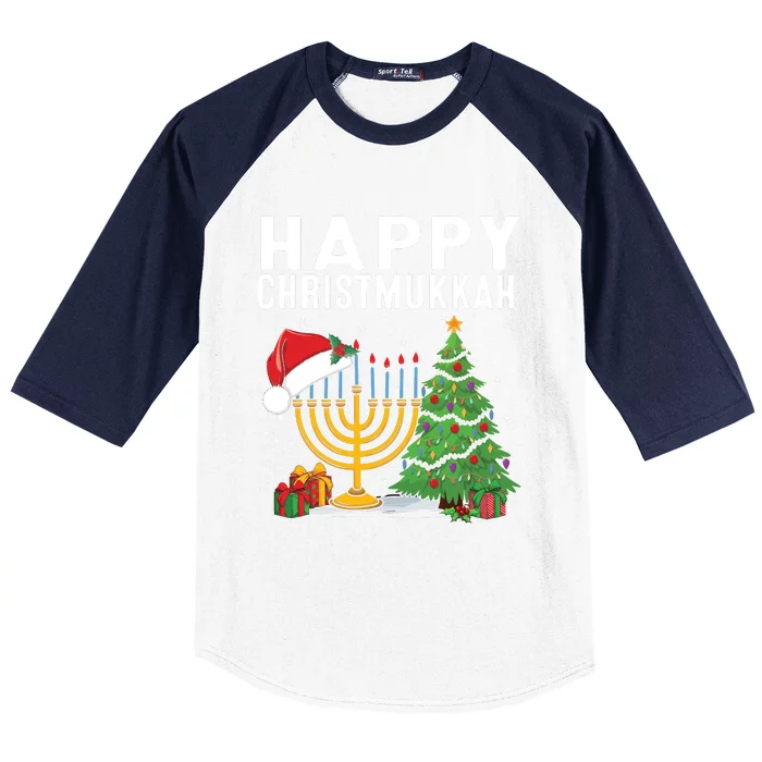 Happy Chrismukkah Funny Hanukkah Christmas Jewish Chanukah Baseball Sleeve Shirt