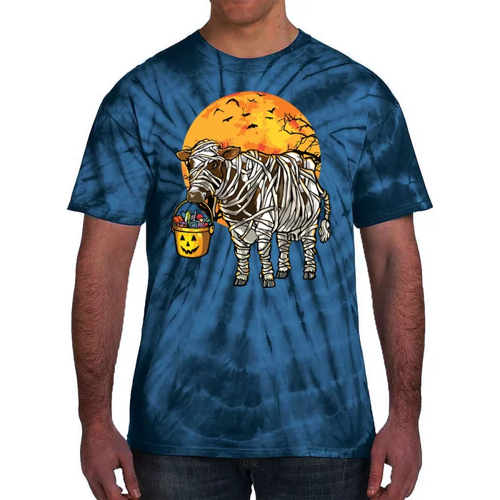 Halloween Cow Farmer Tie-Dye T-Shirt