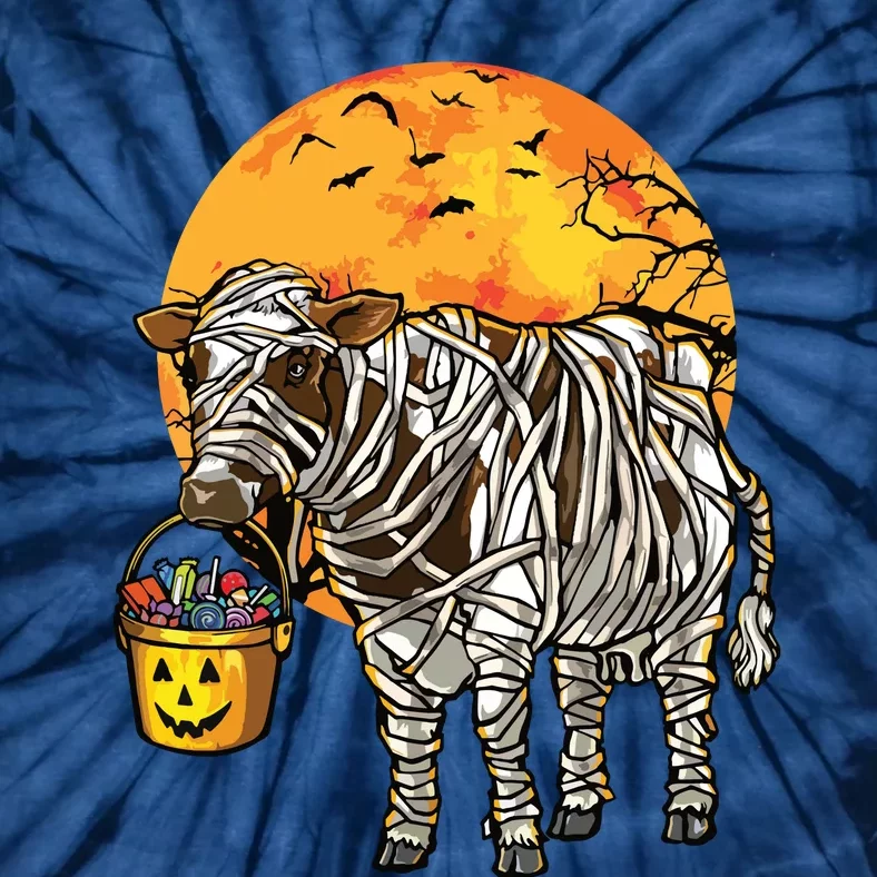 Halloween Cow Farmer Tie-Dye T-Shirt