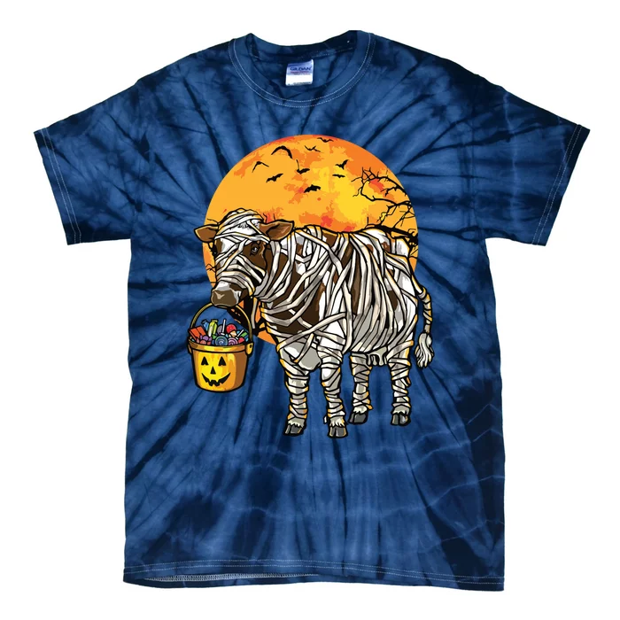 Halloween Cow Farmer Tie-Dye T-Shirt