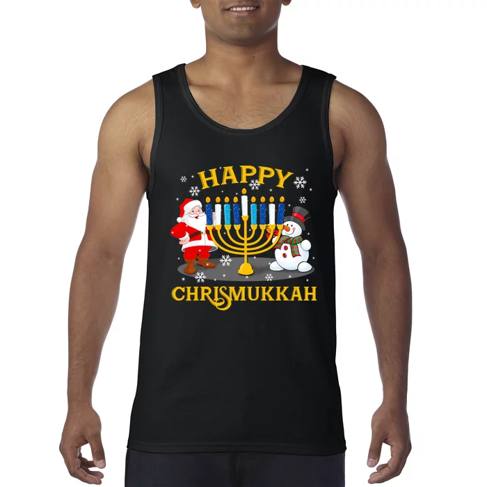 Happy Chrismukkah Funny Hanukkah Christmas Jewish Gifts Xmas Tank Top