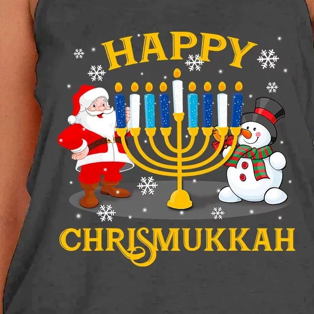 Happy Chrismukkah Funny Hanukkah Christmas Jewish Gifts Xmas Women's Knotted Racerback Tank