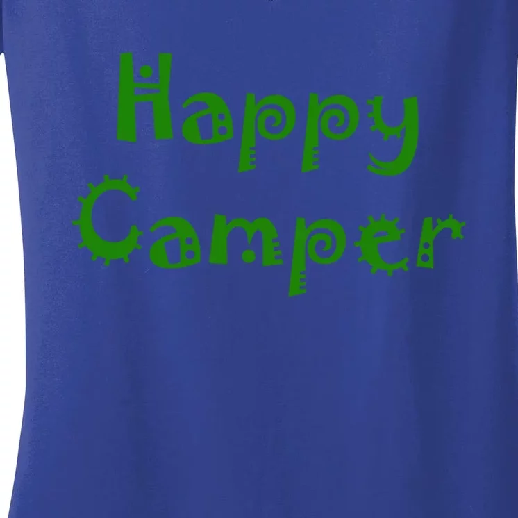 Happy Camper Funny Gift Women's V-Neck T-Shirt