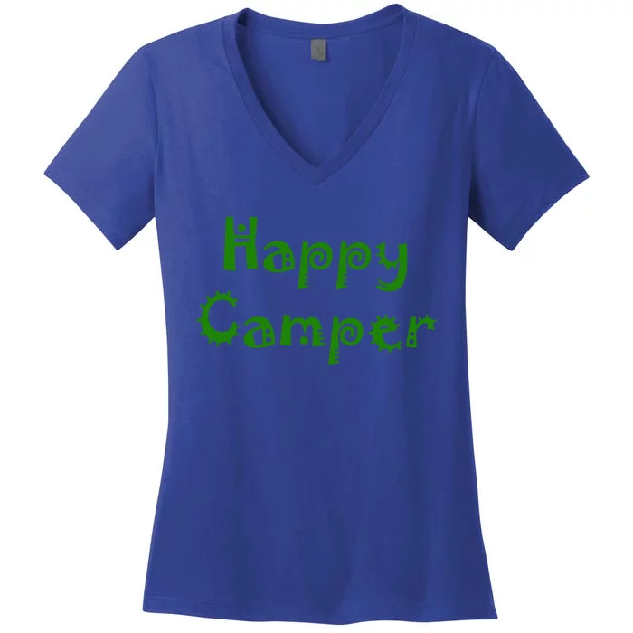 Happy Camper Funny Gift Women's V-Neck T-Shirt