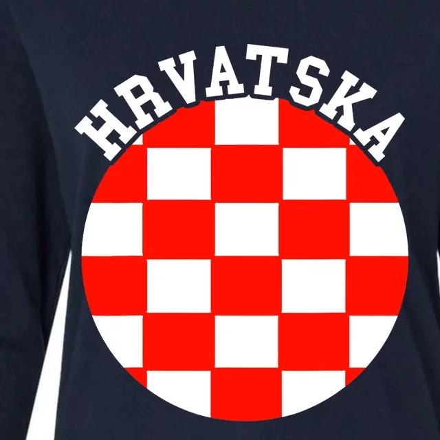 Hrvatska Croatian Flag Croatian Pride Croatian Roots Croatia Womens Cotton Relaxed Long Sleeve T-Shirt