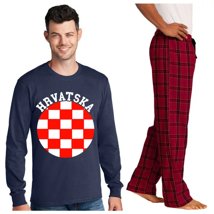 Hrvatska Croatian Flag Croatian Pride Croatian Roots Croatia Long Sleeve Pajama Set