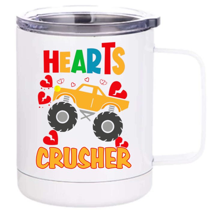 Hearts Crusher Funny Valentine's Day Outfit For To Gift Front & Back 12oz Stainless Steel Tumbler Cup