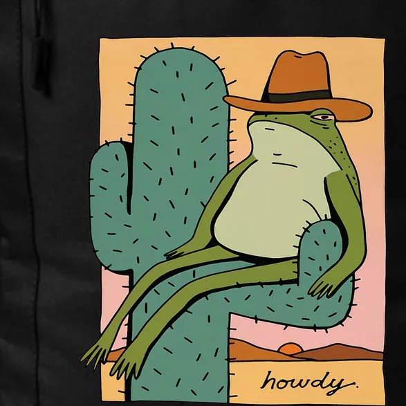 Howdy Cactus Frog Hat Meme Cute Daily Commute Backpack