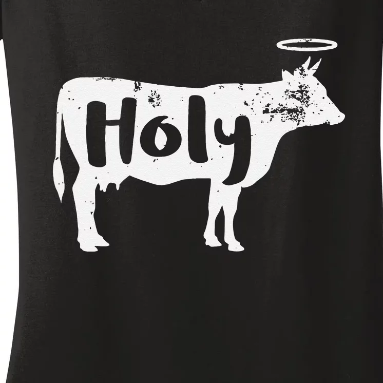 Holy Cow Funny Dairy Farmer Midwest Pride Women's V-Neck T-Shirt