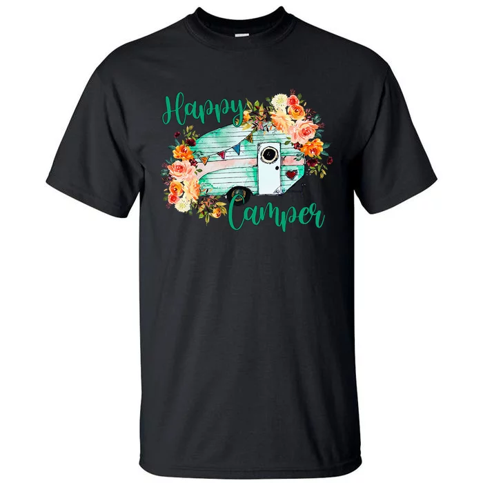 Happy Camper Funny Matching Camping Crew Tall T-Shirt