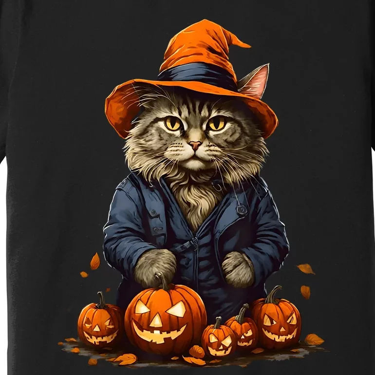 Halloween Cats Funny Cat Halloween Premium T-Shirt