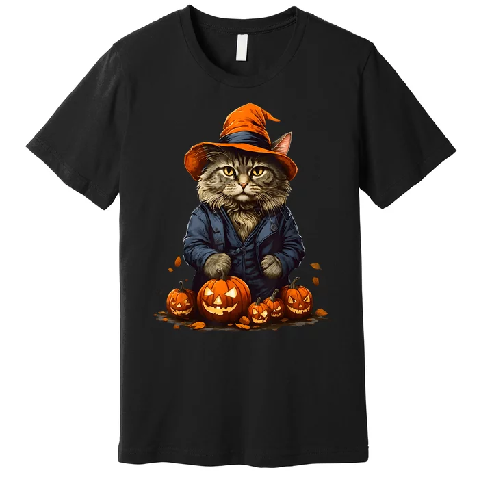 Halloween Cats Funny Cat Halloween Premium T-Shirt