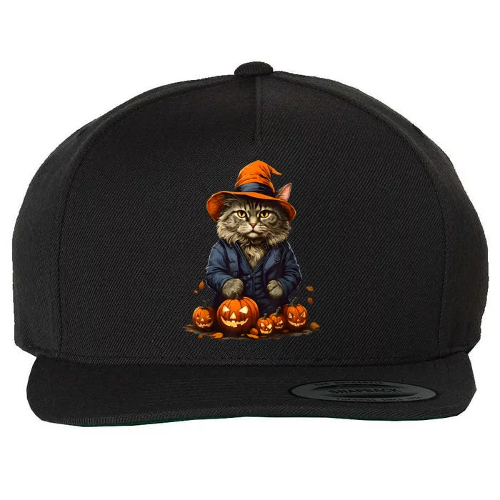 Halloween Cats Funny Cat Halloween Wool Snapback Cap