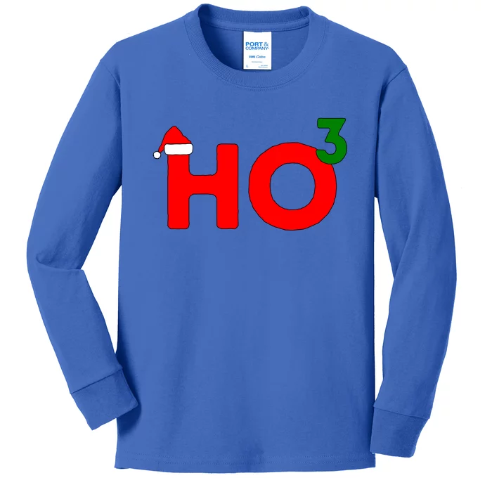 Ho Cubed Funny Christmas Cool Gift Kids Long Sleeve Shirt