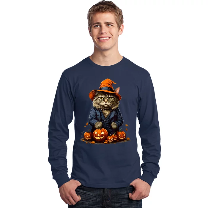 Halloween Cats Funny Cat Halloween Long Sleeve Shirt