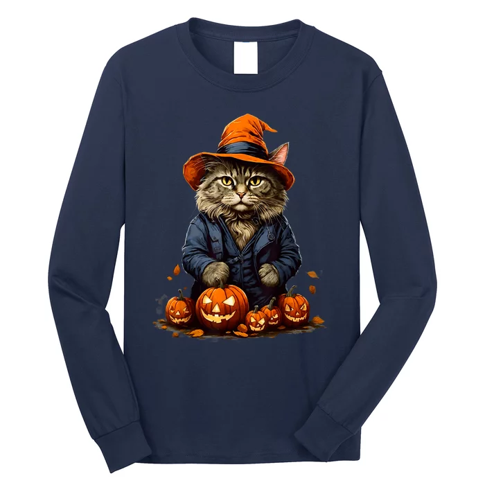 Halloween Cats Funny Cat Halloween Long Sleeve Shirt