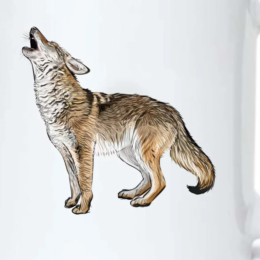 Howling Coyote Funny Coyote Hunting Black Color Changing Mug