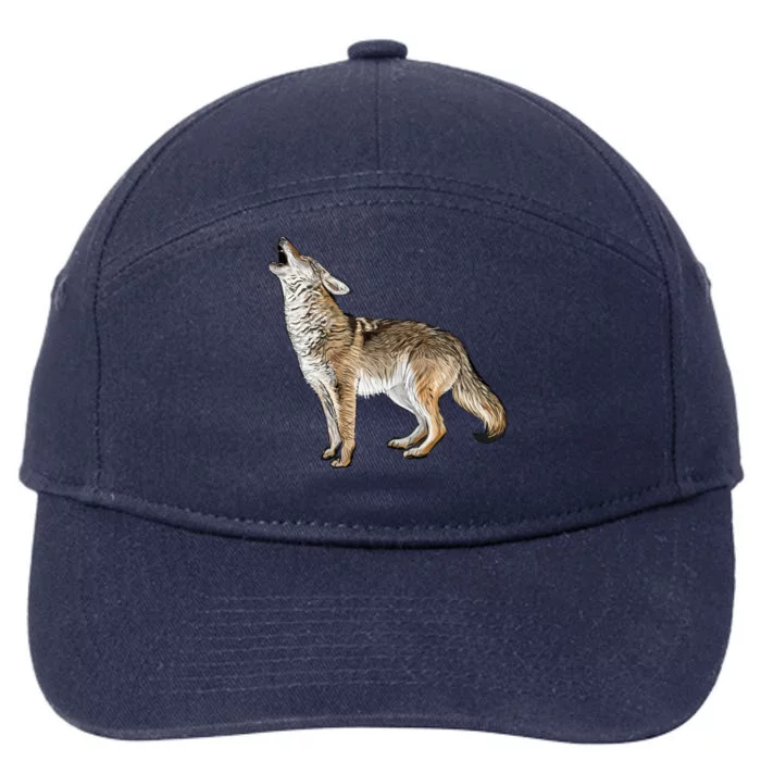 Howling Coyote Funny Coyote Hunting 7-Panel Snapback Hat