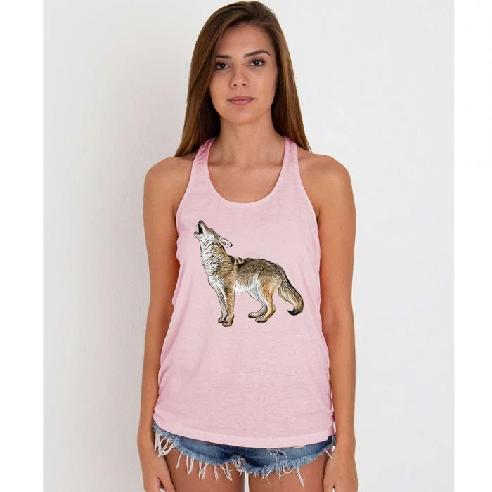 Howling Coyote Funny Coyote Hunting Women's Knotted Racerback Tank