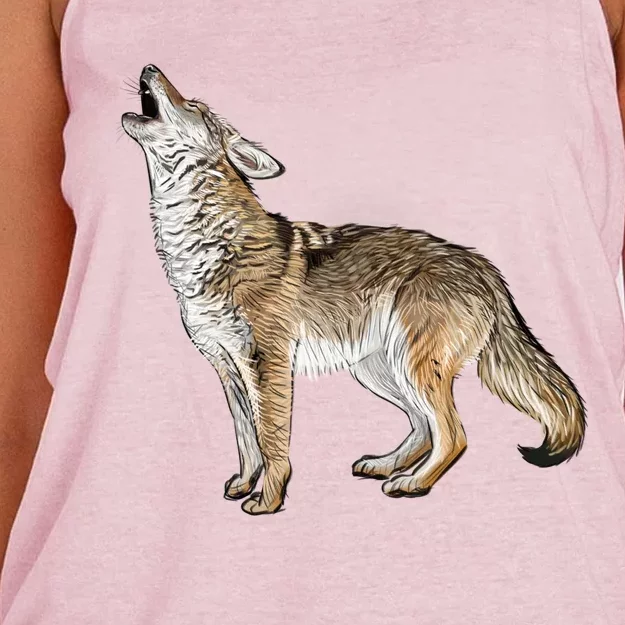 Howling Coyote Funny Coyote Hunting Women's Knotted Racerback Tank