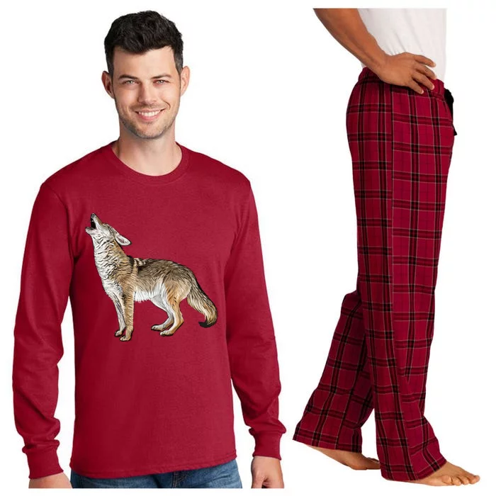 Howling Coyote Funny Coyote Hunting Long Sleeve Pajama Set