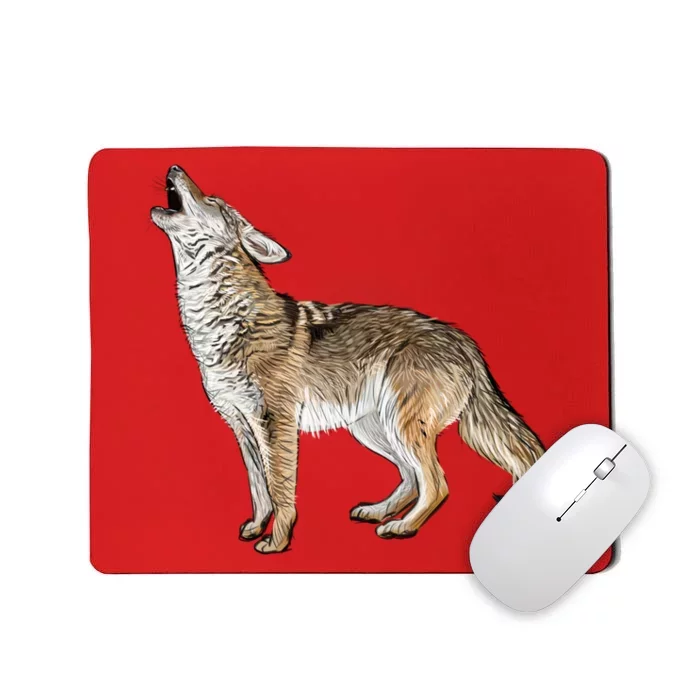 Howling Coyote Funny Coyote Hunting Mousepad