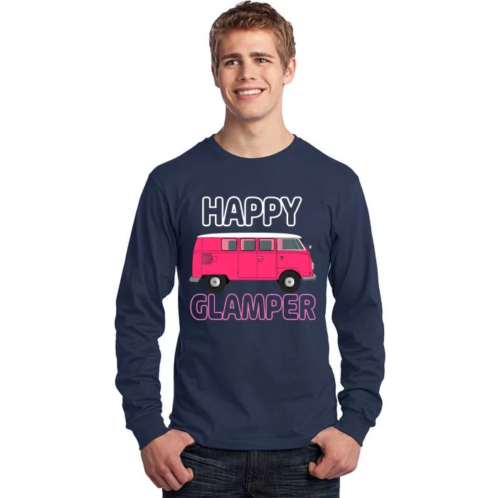 Happy Clamper Funny Camp Camper Camping Graphic Tall Long Sleeve T-Shirt