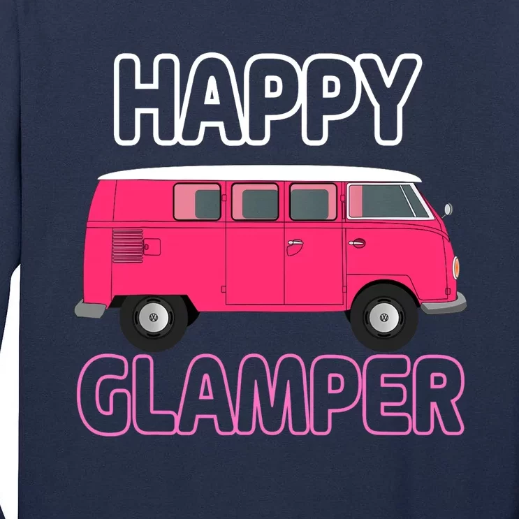 Happy Clamper Funny Camp Camper Camping Graphic Tall Long Sleeve T-Shirt