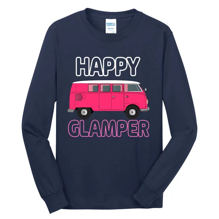 Happy Clamper Funny Camp Camper Camping Graphic Tall Long Sleeve T-Shirt