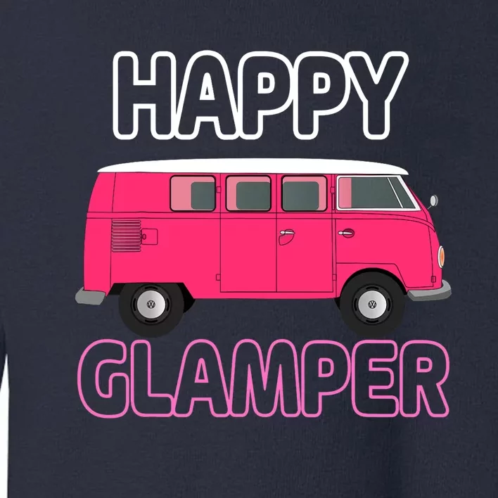 Happy Clamper Funny Camp Camper Camping Graphic Toddler Sweatshirt