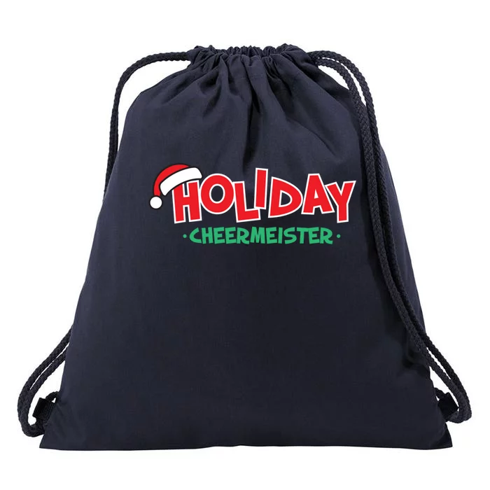 Holiday Cheermeister Funny Christmas Cheer Happy Person Gift Drawstring Bag